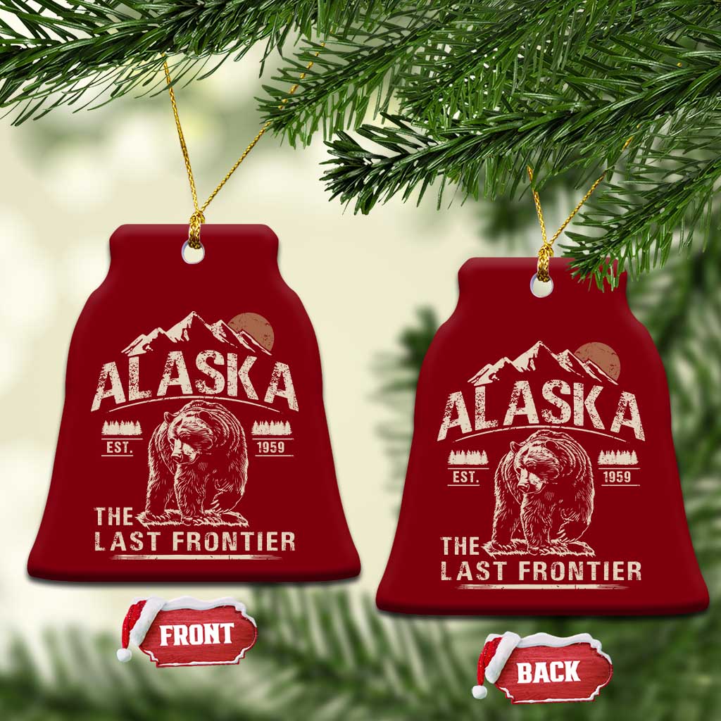 Bear Alaska The Last Frontier Ceramic Ornament Vintage Alaska Camping Hiking Mountain TS10 Print Your Wear