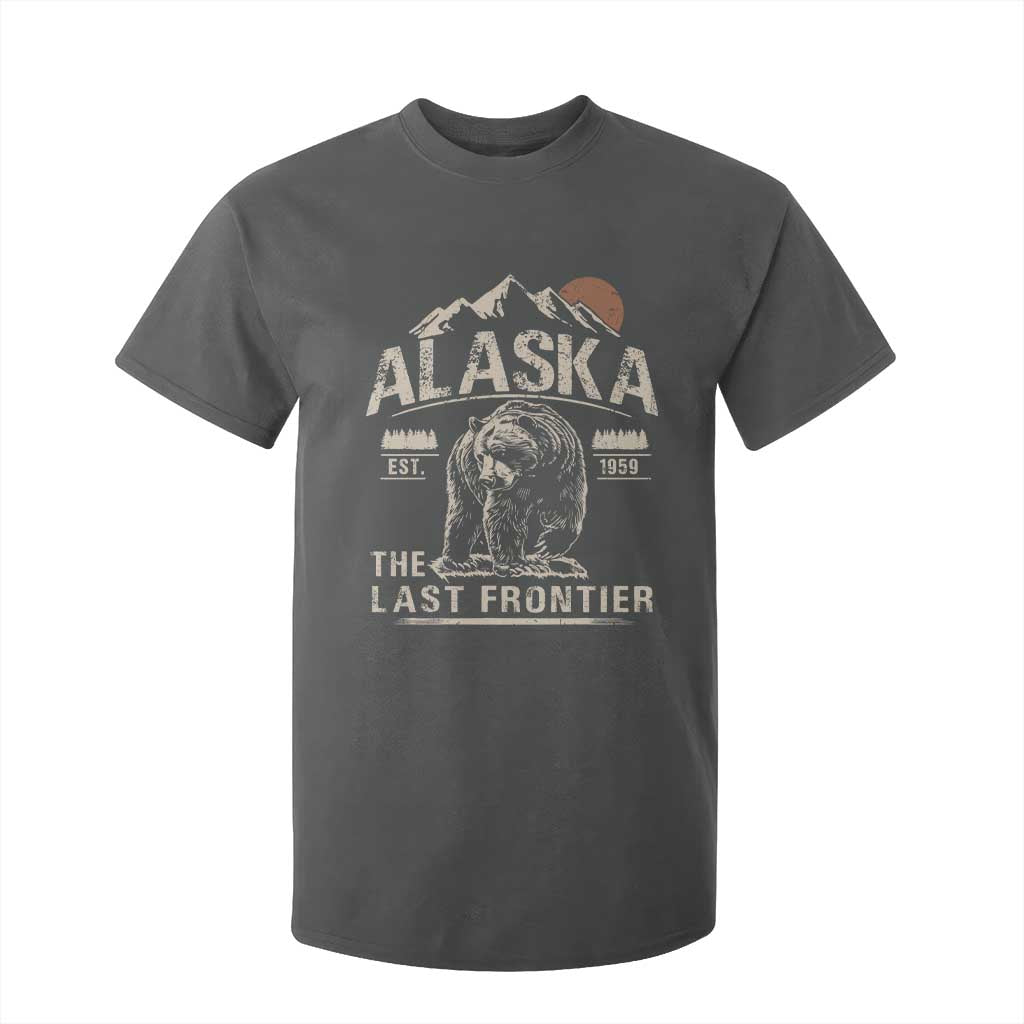 Bear Alaska The Last Frontier T Shirt For Kid Vintage Alaska Camping Hiking Mountain TS10 Dark Heather Print Your Wear