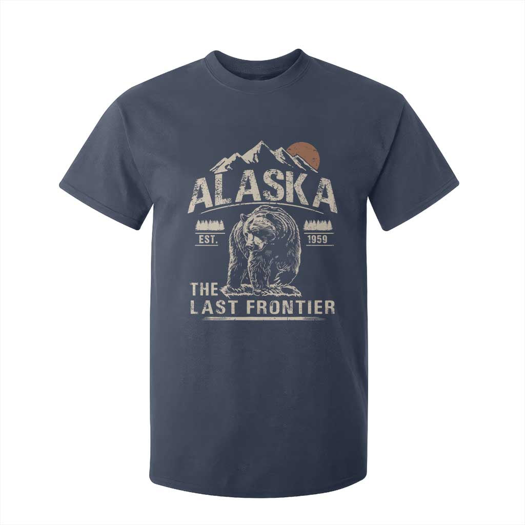 Bear Alaska The Last Frontier T Shirt For Kid Vintage Alaska Camping Hiking Mountain TS10 Navy Print Your Wear