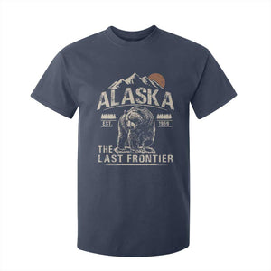 Bear Alaska The Last Frontier T Shirt For Kid Vintage Alaska Camping Hiking Mountain TS10 Navy Print Your Wear