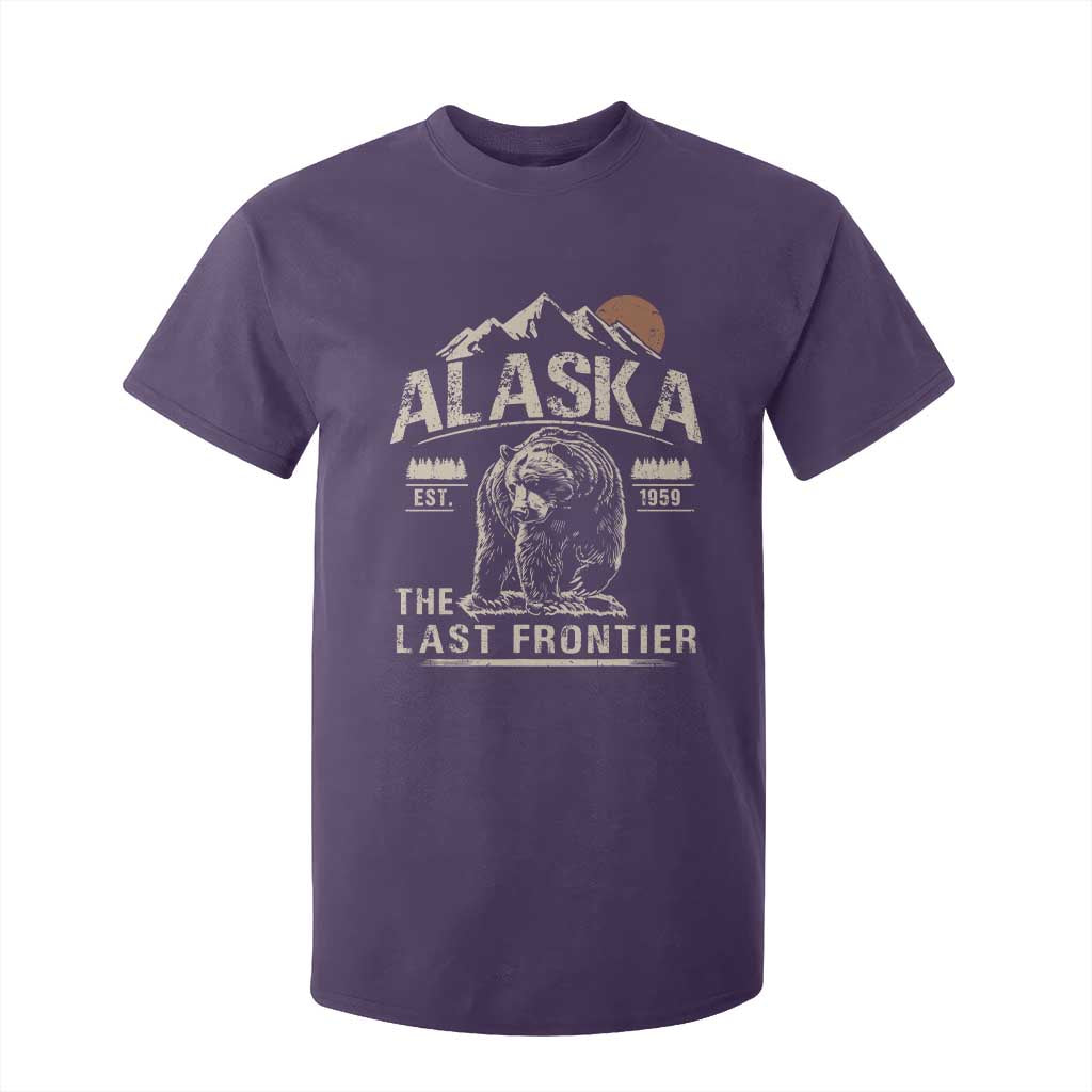 Bear Alaska The Last Frontier T Shirt For Kid Vintage Alaska Camping Hiking Mountain TS10 Purple Print Your Wear