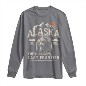 Bear Alaska The Last Frontier Long Sleeve Shirt Vintage Alaska Camping Hiking Mountain TS10 Charcoal Print Your Wear