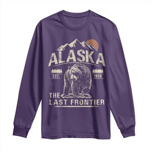 Bear Alaska The Last Frontier Long Sleeve Shirt Vintage Alaska Camping Hiking Mountain TS10 Purple Print Your Wear
