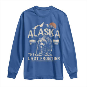 Bear Alaska The Last Frontier Long Sleeve Shirt Vintage Alaska Camping Hiking Mountain TS10 Royal Blue Print Your Wear