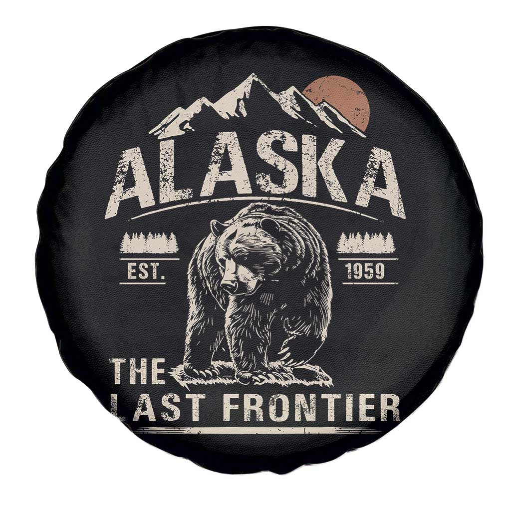 Bear Alaska The Last Frontier Spare Tire Cover Vintage Alaska Camping Hiking Mountain TS10 Print Your Wear