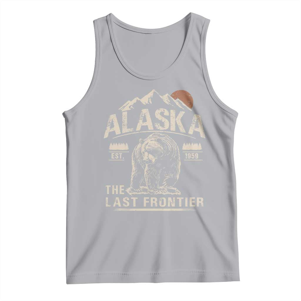 Bear Alaska The Last Frontier Tank Top Vintage Alaska Camping Hiking Mountain TS10 Athletic Heather Print Your Wear
