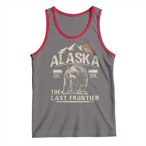Bear Alaska The Last Frontier Tank Top Vintage Alaska Camping Hiking Mountain TS10 Deep Heather Red Print Your Wear