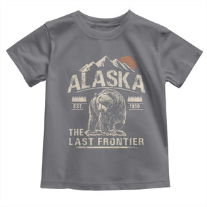 Bear Alaska The Last Frontier Toddler T Shirt Vintage Alaska Camping Hiking Mountain TS10 Charcoal Print Your Wear