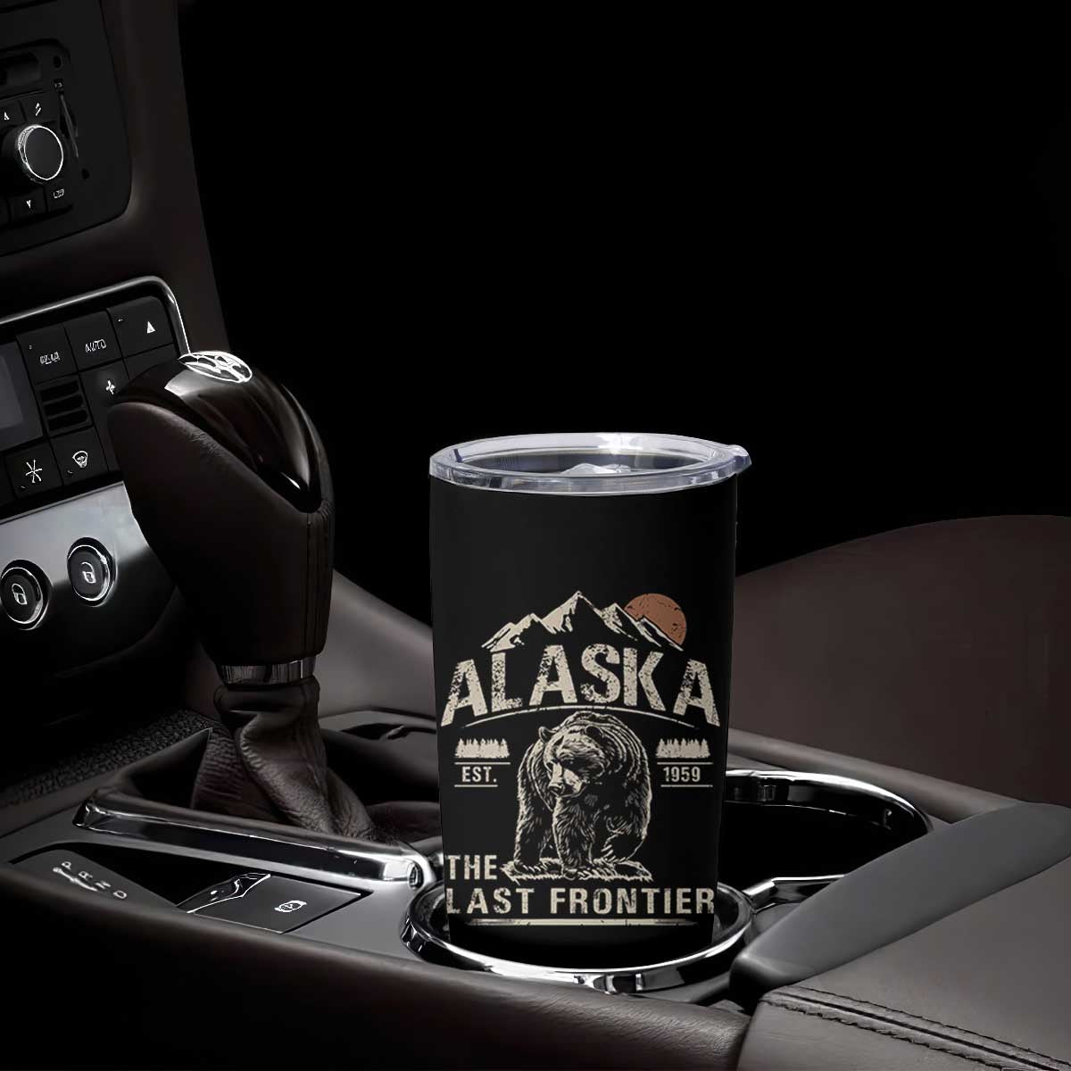 Bear Alaska The Last Frontier Tumbler Cup Vintage Alaska Camping Hiking Mountain TS10 Print Your Wear
