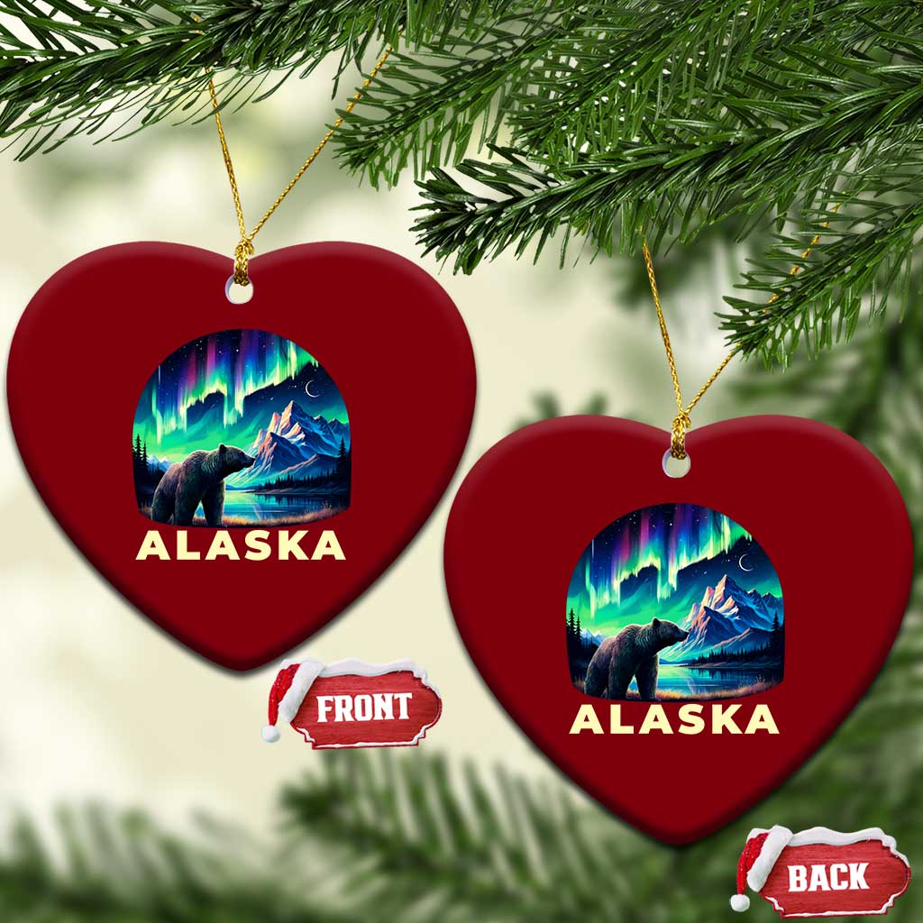 Bear Alaska Ceramic Ornament Alaskan Night Sky Northern Lights Aurora TS10 Print Your Wear
