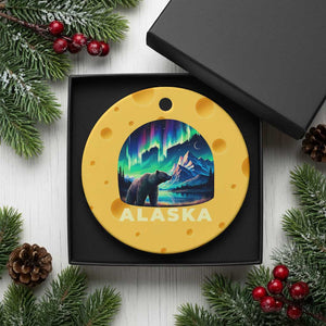 Bear Alaska Ceramic Ornament Alaskan Night Sky Northern Lights Aurora TS10 1pc Yellow Cheese Print Your Wear
