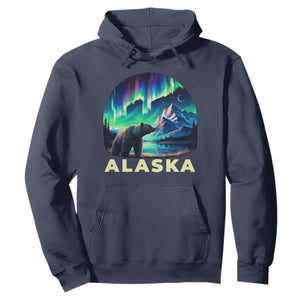 Bear Alaska Hoodie Alaskan Night Sky Northern Lights Aurora TS10 Navy Print Your Wear
