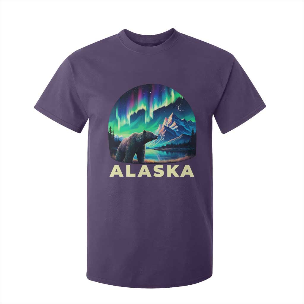 Bear Alaska T Shirt For Kid Alaskan Night Sky Northern Lights Aurora TS10 Purple Print Your Wear