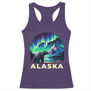 Bear Alaska Racerback Tank Top Alaskan Night Sky Northern Lights Aurora TS10 Purple Print Your Wear