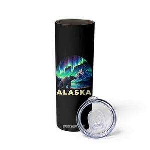 Bear Alaska Skinny Tumbler Alaskan Night Sky Northern Lights Aurora TS10 Print Your Wear