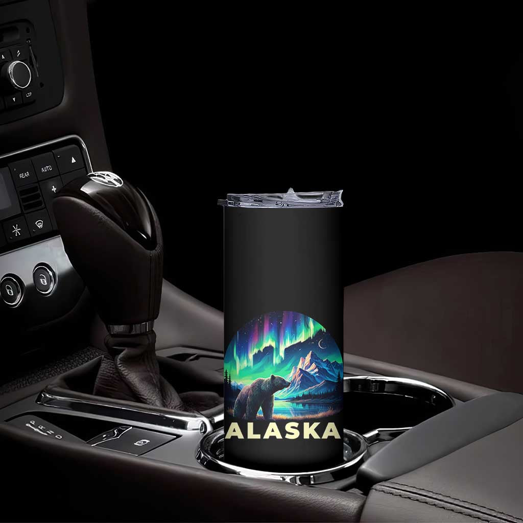 Bear Alaska Skinny Tumbler Alaskan Night Sky Northern Lights Aurora TS10 Print Your Wear