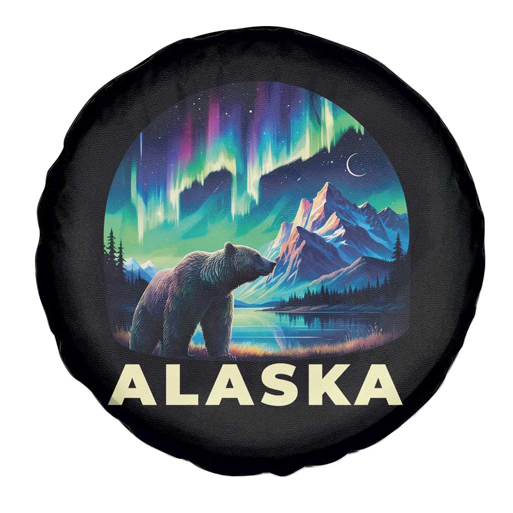 Bear Alaska Spare Tire Cover Alaskan Night Sky Northern Lights Aurora TS10 Print Your Wear