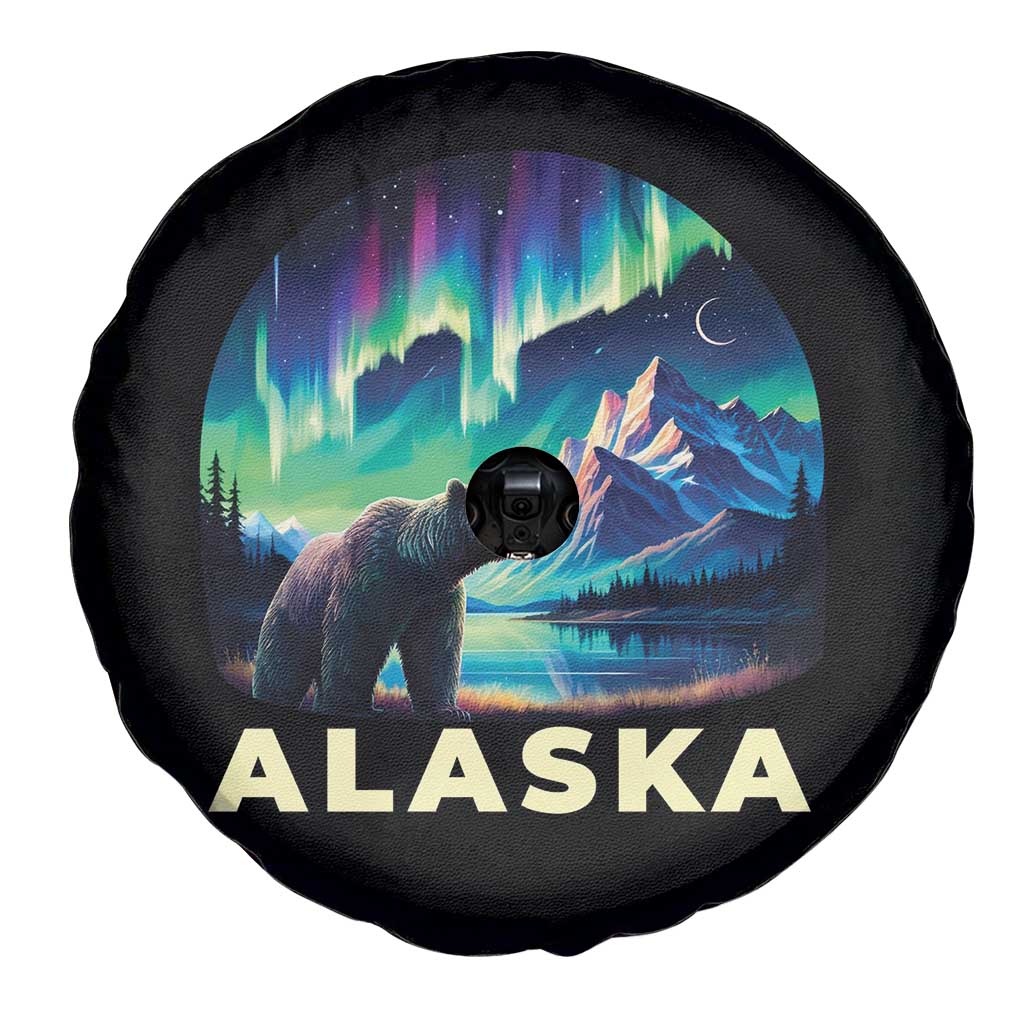Bear Alaska Spare Tire Cover Alaskan Night Sky Northern Lights Aurora TS10 Print Your Wear