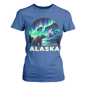 Bear Alaska T Shirt For Women Alaskan Night Sky Northern Lights Aurora TS10 Royal Blue Print Your Wear