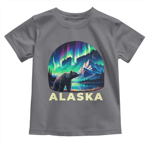 Bear Alaska Toddler T Shirt Alaskan Night Sky Northern Lights Aurora TS10 Charcoal Print Your Wear