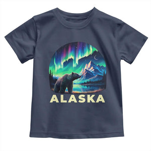 Bear Alaska Toddler T Shirt Alaskan Night Sky Northern Lights Aurora TS10 Navy Print Your Wear