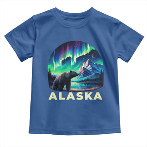 Bear Alaska Toddler T Shirt Alaskan Night Sky Northern Lights Aurora TS10 Royal Blue Print Your Wear