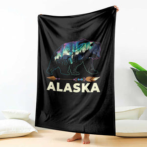 Alaska Throw Blanket Alaskan Night Sky Northern Lights Aurora Bear TS10 Print Your Wear