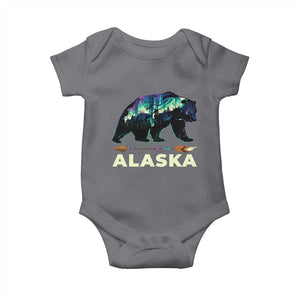 Alaska Baby Onesie Alaskan Night Sky Northern Lights Aurora Bear TS10 Charcoal Print Your Wear