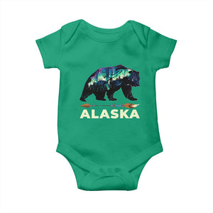 Alaska Baby Onesie Alaskan Night Sky Northern Lights Aurora Bear TS10 Irish Green Print Your Wear