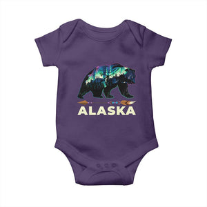 Alaska Baby Onesie Alaskan Night Sky Northern Lights Aurora Bear TS10 Purple Print Your Wear