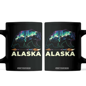Alaska Coffee Mug Alaskan Night Sky Northern Lights Aurora Bear TS10 Black Print Your Wear