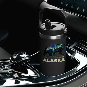 Alaska Flip Straw Tumbler Alaskan Night Sky Northern Lights Aurora Bear TS10 Print Your Wear