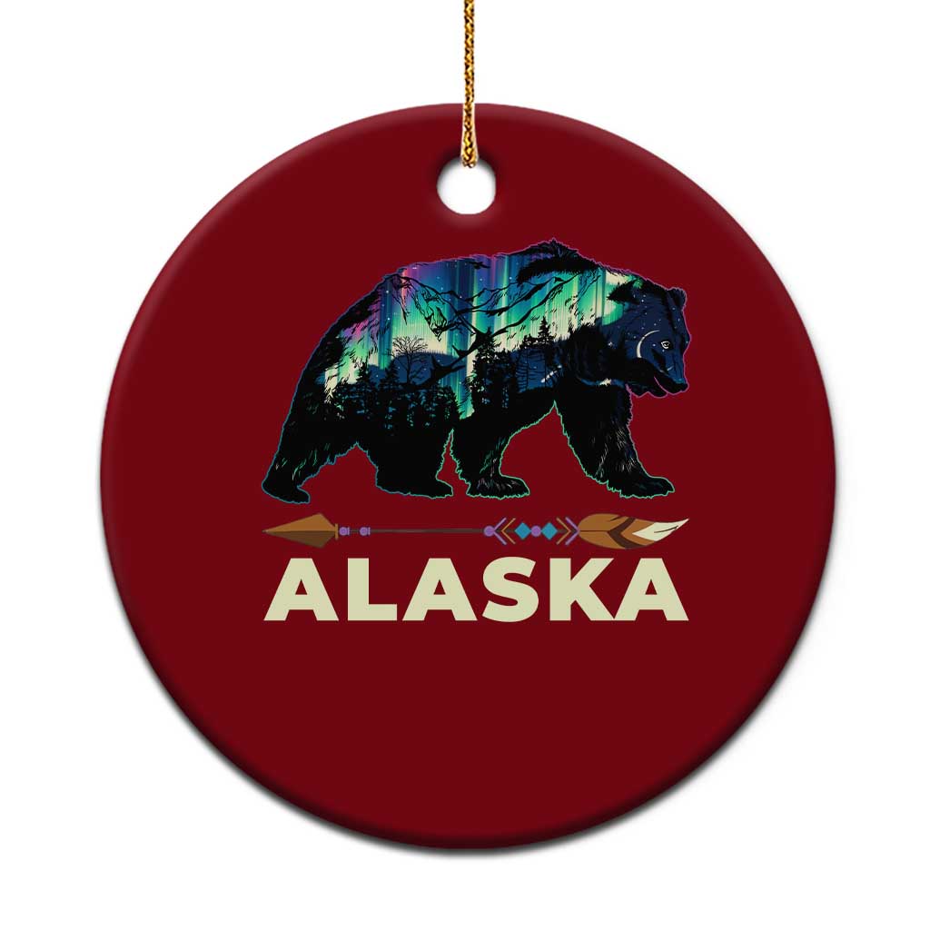 Alaska Ceramic Ornament Alaskan Night Sky Northern Lights Aurora Bear TS10 1pc Red Print Your Wear