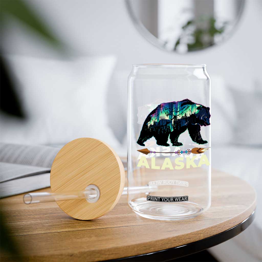 Alaska Glass Can Alaskan Night Sky Northern Lights Aurora Bear TS10 Print Your Wear