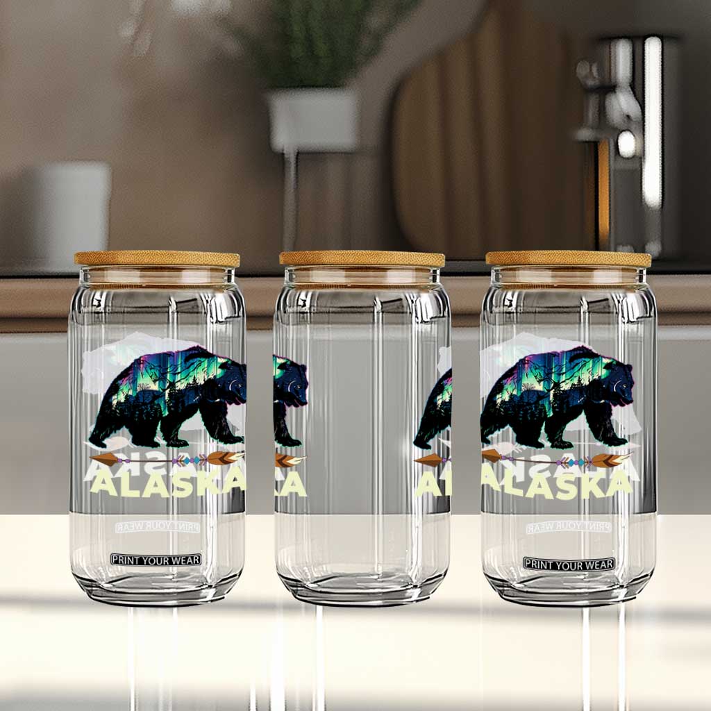 Alaska Glass Can Alaskan Night Sky Northern Lights Aurora Bear TS10 Print Your Wear