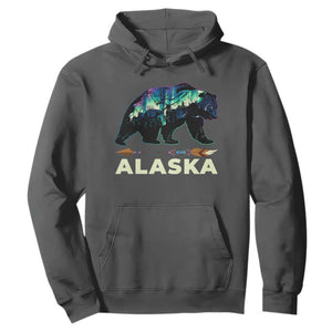 Alaska Hoodie Alaskan Night Sky Northern Lights Aurora Bear TS10 Dark Heather Print Your Wear