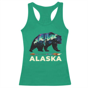 Alaska Racerback Tank Top Alaskan Night Sky Northern Lights Aurora Bear TS10 Irish Green Print Your Wear