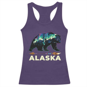 Alaska Racerback Tank Top Alaskan Night Sky Northern Lights Aurora Bear TS10 Purple Print Your Wear