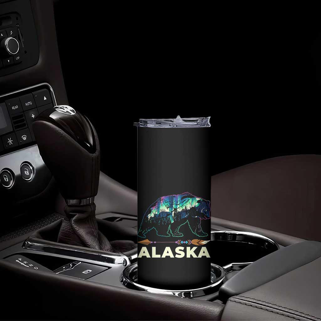 Alaska Skinny Tumbler Alaskan Night Sky Northern Lights Aurora Bear TS10 Print Your Wear