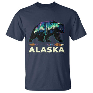 Alaska T Shirt Alaskan Night Sky Northern Lights Aurora Bear TS10 Navy Print Your Wear