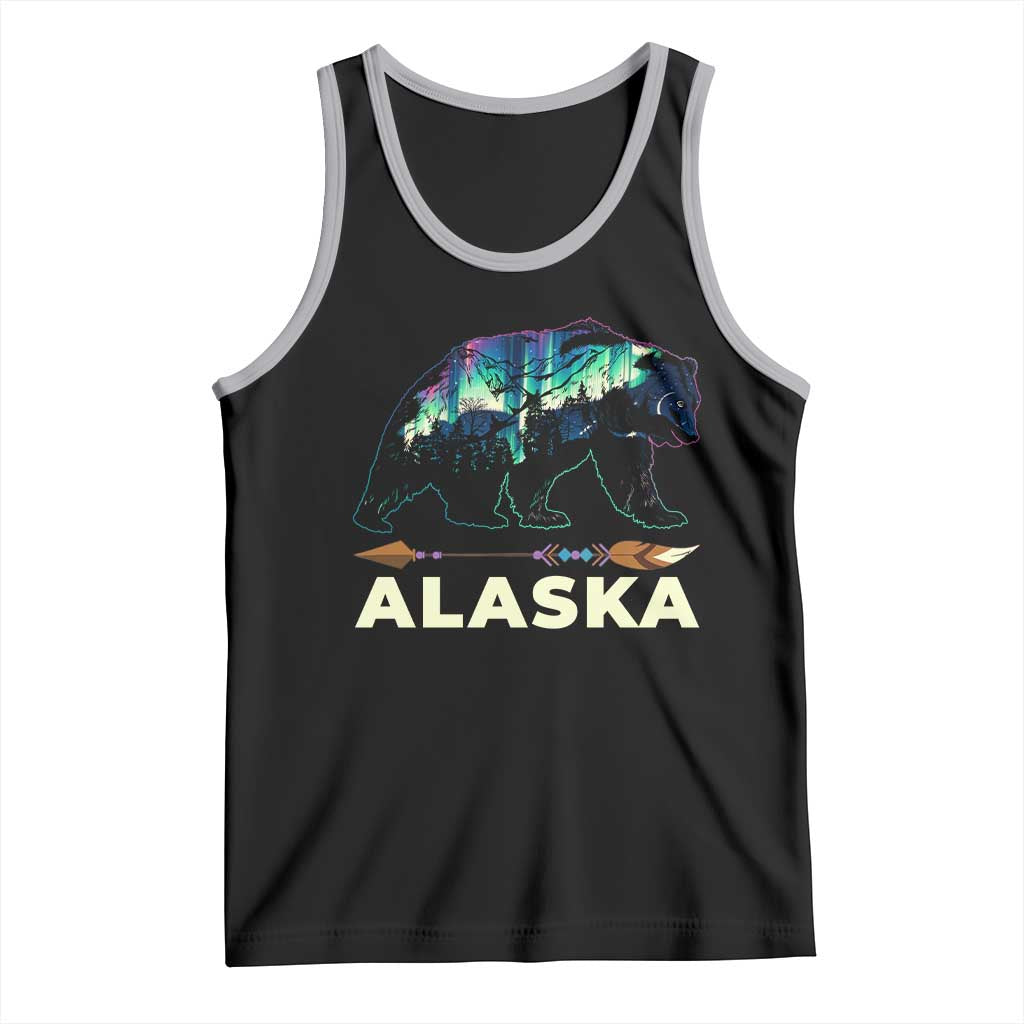 Alaska Tank Top Alaskan Night Sky Northern Lights Aurora Bear TS10 Black Athletic Heather Print Your Wear