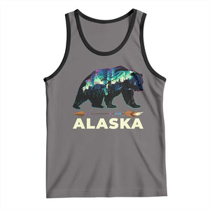 Alaska Tank Top Alaskan Night Sky Northern Lights Aurora Bear TS10 Deep Heather Black Print Your Wear
