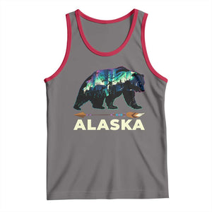 Alaska Tank Top Alaskan Night Sky Northern Lights Aurora Bear TS10 Deep Heather Red Print Your Wear