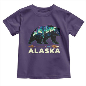 Alaska Toddler T Shirt Alaskan Night Sky Northern Lights Aurora Bear TS10 Purple Print Your Wear