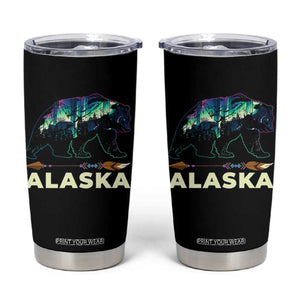 Alaska Tumbler Cup Alaskan Night Sky Northern Lights Aurora Bear TS10 Black Print Your Wear