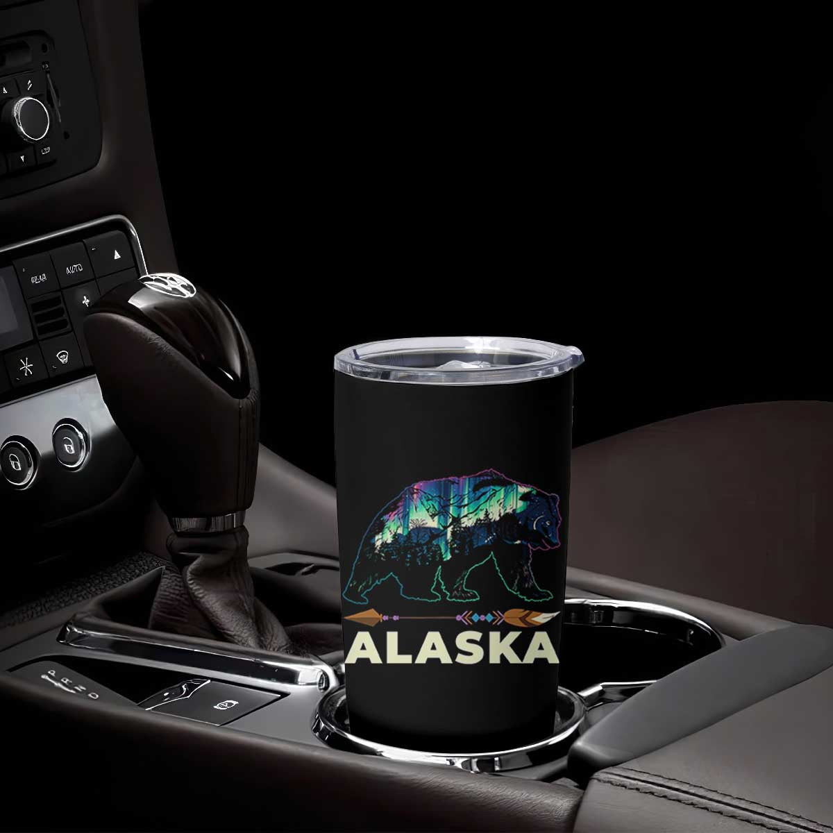 Alaska Tumbler Cup Alaskan Night Sky Northern Lights Aurora Bear TS10 Print Your Wear