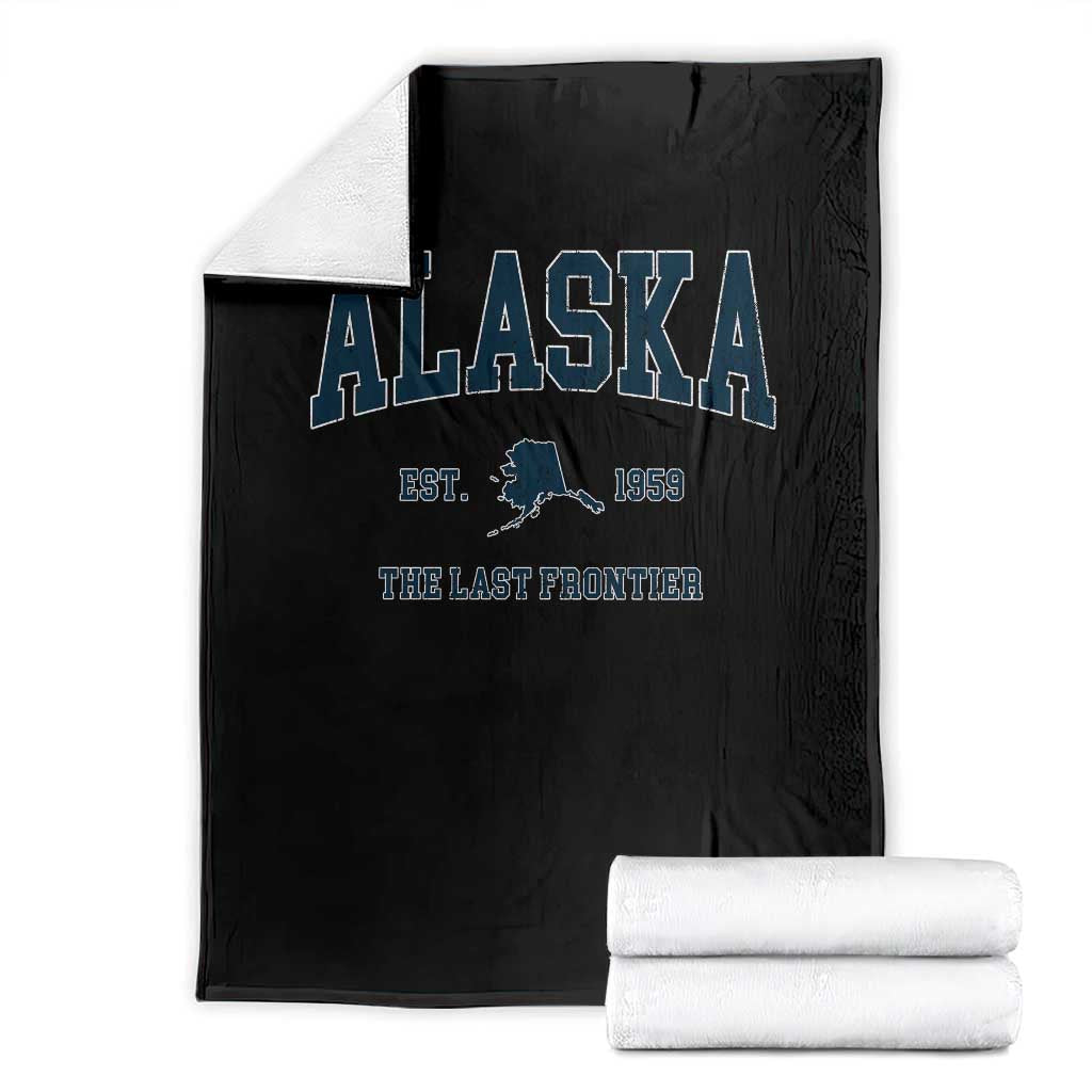 Alaska Throw Blanket Vintage Sports Design The Last Frontier Souvenirs TS10 Black Print Your Wear