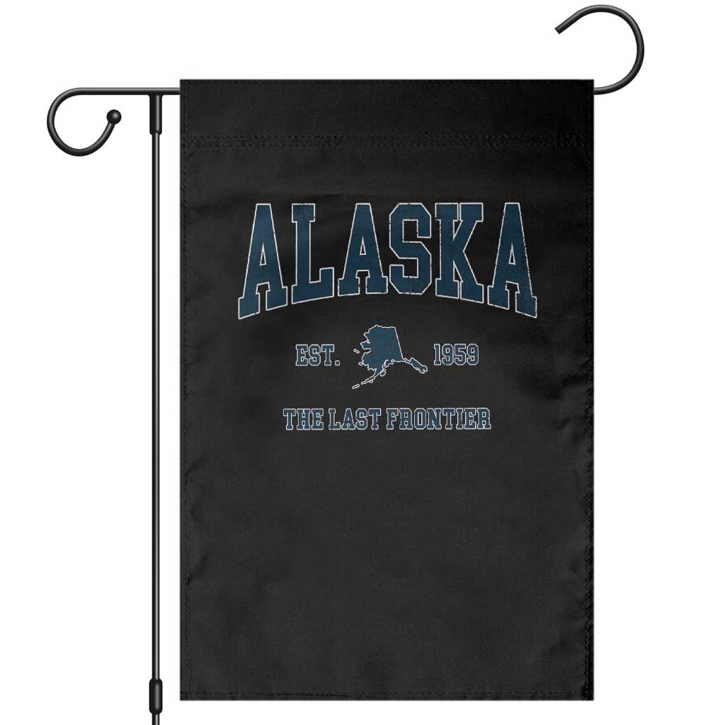 Alaska Garden Flag Vintage Sports Design The Last Frontier Souvenirs TS10 Black Print Your Wear