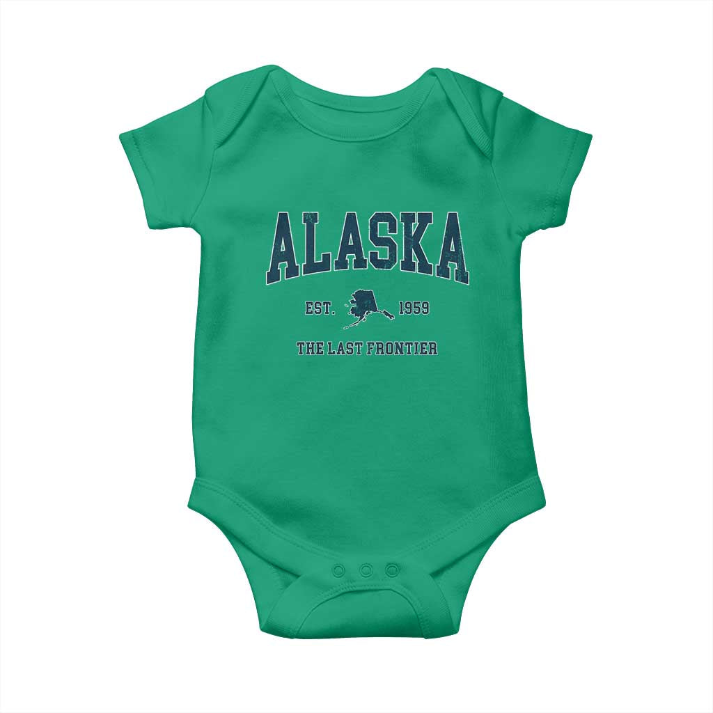 Alaska Baby Onesie Vintage Sports Design The Last Frontier Souvenirs TS10 Irish Green Print Your Wear