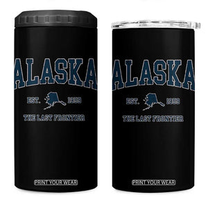 Alaska 4 in 1 Can Cooler Tumbler Vintage Sports Design The Last Frontier Souvenirs TS10 One Size: 16 oz Black Print Your Wear